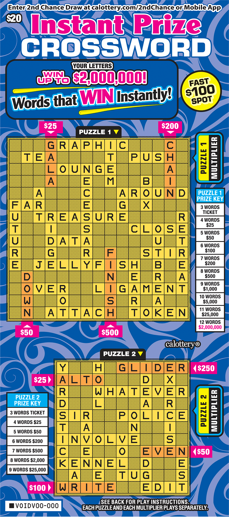 1590 $20 Instant Prize Crossword